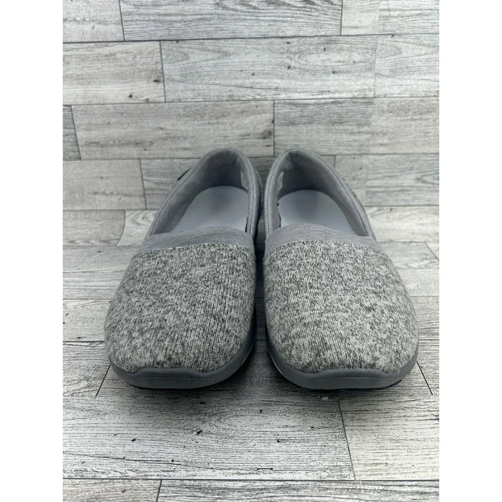 LL Bean Womens Everyday Slip-On Shoes Gray Knit Loafers 503514‎ Size 9 Medium